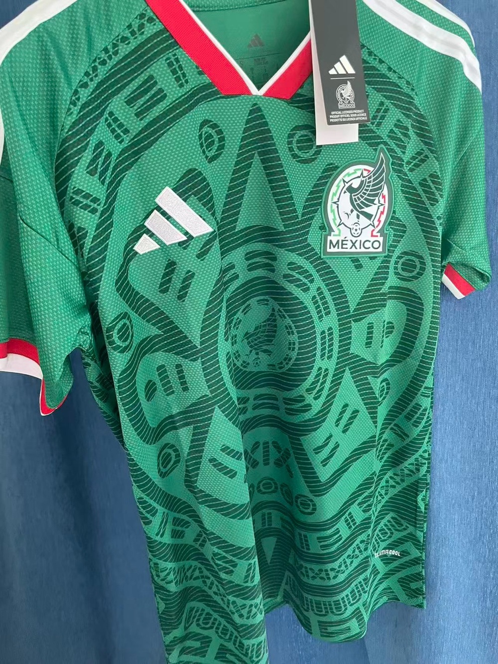 adidas Mexico Green Soccer Jersey with Red & White Accents - Picture 2 of 8